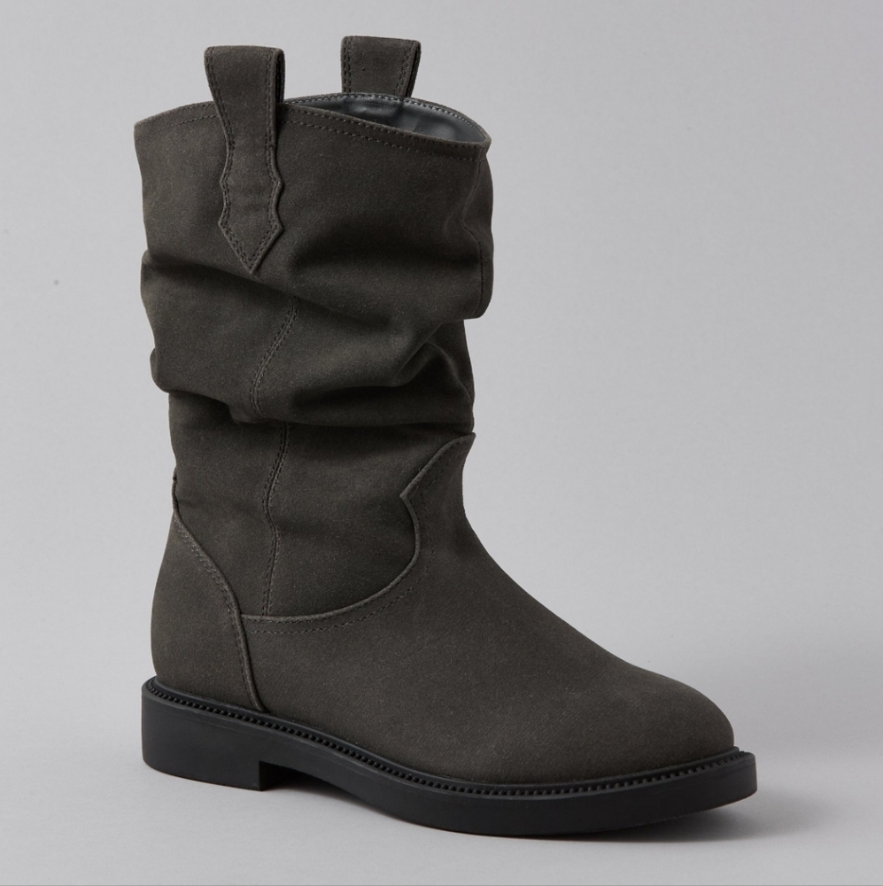 Soft Suede Slouchy Mid-Calf Boots Women's 10